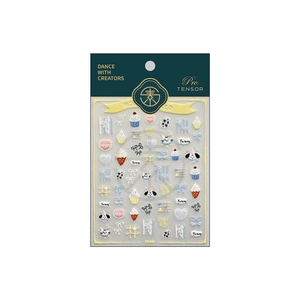 Cute cartoon puppy and bow relief nail art stickers with frosted adhesive backing