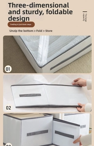 Detailed macro view showing the foldable mesh fabric storage bin with zipper and handle