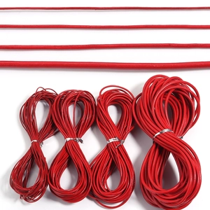 Comparison of four thickness sizes of red round cowhide leather cords for DIY jewelry making