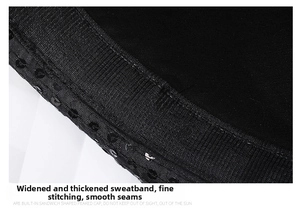 Vue macro du bandeau de transpiration épais avec coutures denses sur chapeau pailleté