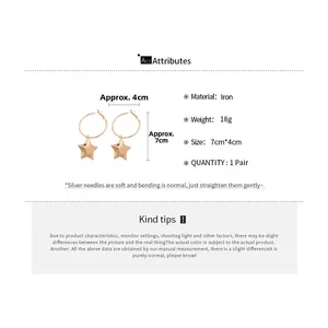 Dettaglio degli orecchini a stella oro rosa con perni in argento e base in ferro