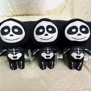 Cartoon Halloween skeleton plush dolls with rib patterns and cute smiling faces