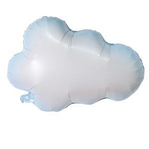 Cloud shaped foil balloon in white and blue gradient for birthday party decoration