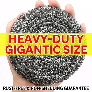 Stainless Steel Wire Cleaning Balls Heavy Duty Scouring Pads For Kitchen Dish Pot Pan Wash Stubborn Stain Remover