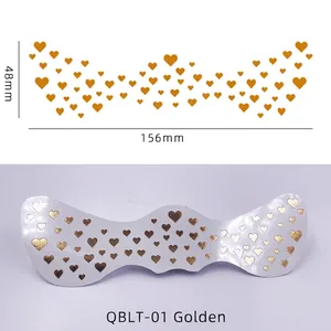 Detail view of heart-shaped gold freckle stickers with dimensions 156mm x 48mm
