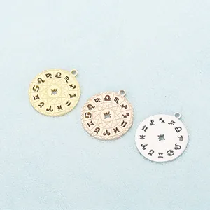 Three-color constellation zodiac hollow star pendants in gold, silver and rose gold