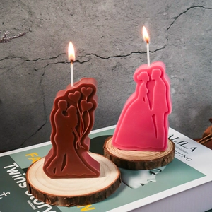 Paar Silhouet Siliconen Mal Voor Kaars Zeep Hars DIY Romantische Valentijnsdag Bruiloft Ornament Handgemaakt