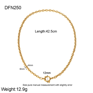 18K gold plated stainless steel flat snake chain necklace with spring ring clasp