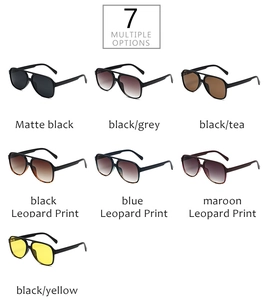 Detailed comparison of 7 stylish aviator sunglasses in various colors and leopard patterns