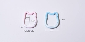 Cat head spring ring buckle with gradient finish, 4mm wire thickness and 7.2g weight