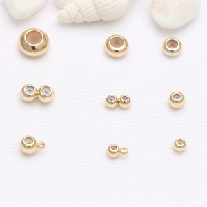 14k gold plated silicone positioning beads for jewelry making in various styles
