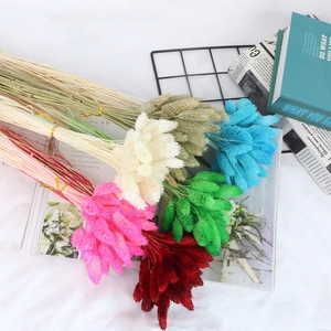 Natural Dried Rabbit Tail Grass Lagurus Ovatus Gem Grass Bouquet For DIY Floral Arrangement Boho Home Decor Pastoral Art