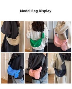 Borse a tracolla in nylon versatili con portamonete rimovibile in cinque diversi colori