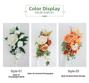 Comparaison détaillée de corsages de mariée en champagne, caramel et pêche artificielle