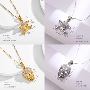 Détails de pendentifs tête de mort hip hop avec dimensions et poids pour bijoux