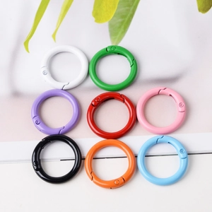 Colorful 23mm round spring O-rings in various paint finishes for keychains and bags