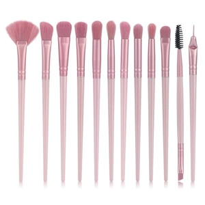 Pink Makeup Brushes Synthetic Fiber Plastic Handle Eyeshadow Eyeliner Blending Fan Brush Professional Cosmetic Tools