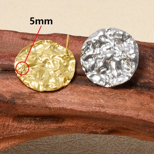 Textured 304 stainless steel irregular wrinkled earrings in gold and silver finish