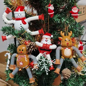 Christmas pop tubes toy set featuring Santa and Reindeer hanging on a festive tree