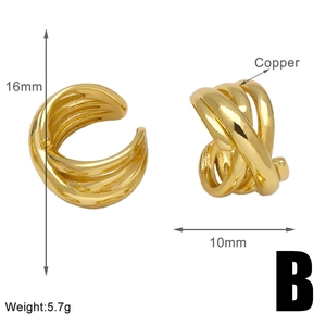 Detail view of gold layered cross cuff showing dimensions of 16mm height and copper material