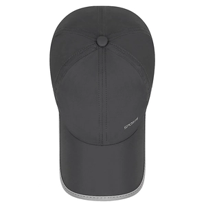 Breathable mesh sports baseball cap in dark grey with SPORTS logo and reflective piping
