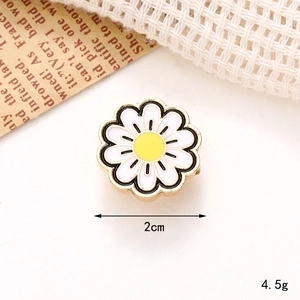 Minimalist white daisy shoe charm with yellow center for DIY clog sandal accessories