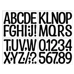 Kit stickers alphabet et chiffres vinyle noir 4 pouces pour affiches et boîtes