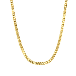 Classic gold Cuban link chain necklace with a minimalist flat curb design for street style