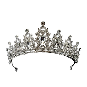 Luxurious silver crown for women with crystals and rhinestones for wedding banquets