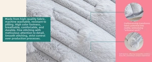 Detail of plush grey PV velvet pillow fabric with striped texture and soft faux fur feel