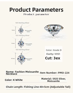 Detailed size comparison and specifications for Moissanite teardrop pendants in S925 silver
