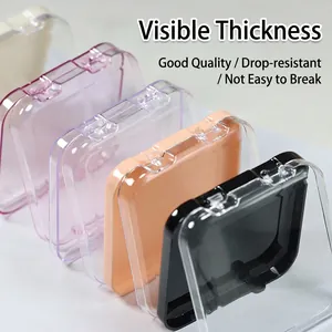 Clear and colorful plastic storage boxes for press-on nails with secure flip lid design