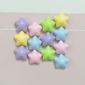 Colorful star-shaped resin beads in candy colors for DIY phone cases and jewelry