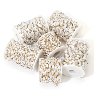 Star and moon gold stainless steel pearl chain rolls for DIY jewelry making