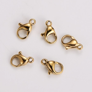 304 Stainless Steel Lobster Clasp 18K Gold Plated Jewelry Findings Connectors For DIY Necklace Bracelet Making