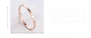 Size chart for bangle showing 60mm by 50mm inner diameter dimensions and measurements