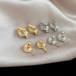 Clip On Earring Converters Copper Geometric Minimalist For Non Pierced Ears Accessories Gold Silver Tone