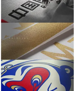 Macro view of high-quality embroidery and screen printing details on softshell jacket