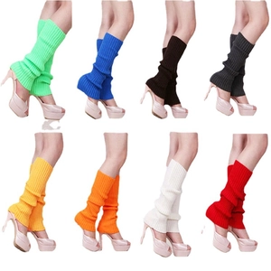 Knitted ribbed leg warmers in 8 neon colors for women winter fashion outfits
