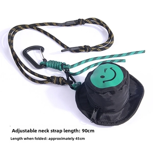 Mini portamonete a forma di cappello da pescatore con faccina verde e laccetto regolabile