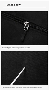 Detail of durable oxford fabric scratch resistance and high-quality zipper hardware
