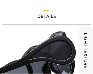 Detail view of lightweight black Y2K oversized sunglasses frame with smooth finish