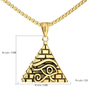 Retro Ancient Egyptian Pyramid Eye Of Horus Pendant For Men Stainless Steel Eye Of Providence Necklace Pendant Jewelry Accessory