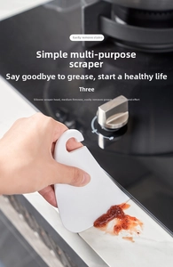 Grattoir en silicone blanc alimentaire nettoyant une cuisinière avec crochet intégré