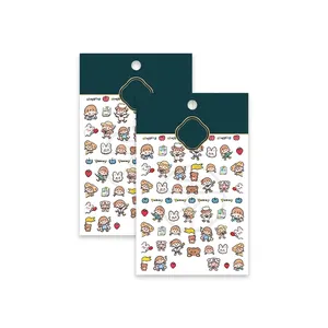 5D embossed cartoon nail stickers TS-2129 and TS-2130 with cute girl life theme