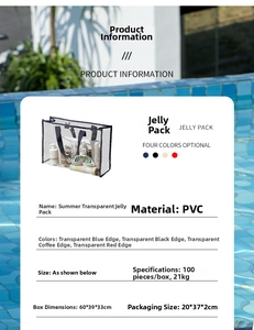 Waterproof PVC swimming tote bag available in four colors for beach and travel
