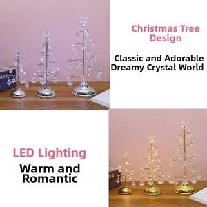 Detailed view of LED spiral Christmas trees in gold and silver metal with crystals