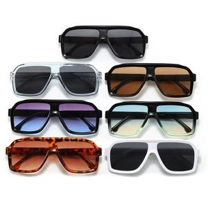 Vintage oversized square sunglasses with thick plastic frames in multiple colors