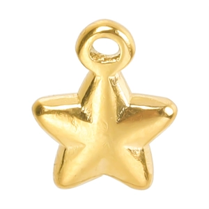 Polished 18k gold plated stainless steel star pendant for DIY jewelry making with high shine