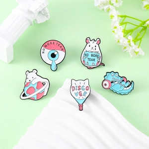Cartoon Enamel Animal Brooch Pin Set Polar Bear Crocodile Hamster Alloy Badge For Backpack Clothing Decorative Accessory Gift